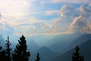 Wolken Himmel Gebirge Alpen Wandbild