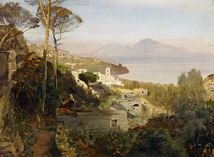 Oswald Achenbach Blick von Sorrent auf Capri Wandbild
