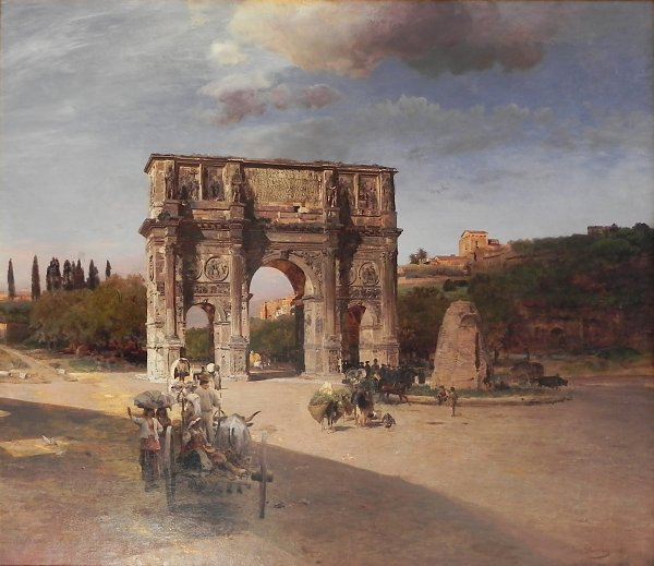 Oswald Achenbach Triumphal Arch in Rome Wandbild