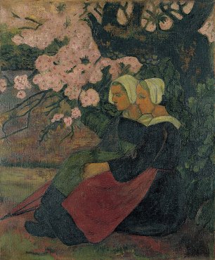Emile Bernard Two Breton Women under an Apple Tree in Flower Wandbild