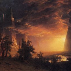 Albert-Bierstadt-Sonnenuntergang-im-Yosemite-Tal