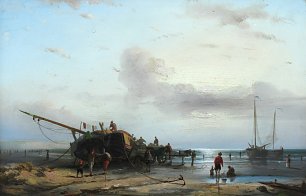 Richard Parkes Bonington On the French Coast Sundown Wandbild