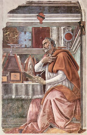 Sandro Botticelli Hl Augustinus in betrachtendem Gebet Wandbild