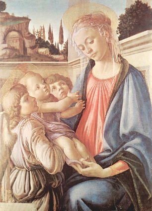 Sandro Botticelli Madonna und zwei Engel Wandbild