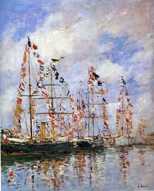 Eugene Boudin Sailing ships at deauville Wandbild