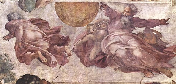 Michelangelo Buonarroti Sixtinische Kapelle Schoepfungsgeschichte Scheidung von Licht und Finsternis