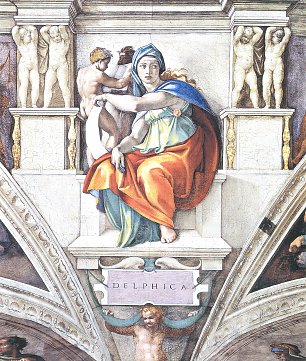 Michelangelo Buonarroti Sixtinische Kapelle Sibyllen und Propheten Die Delphische Sibylle Wandbild