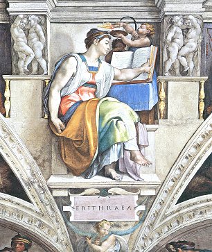 Michelangelo Buonarroti Sixtinische Kapelle Sibyllen und Propheten Die Erythraeische Sibylle Wandbild