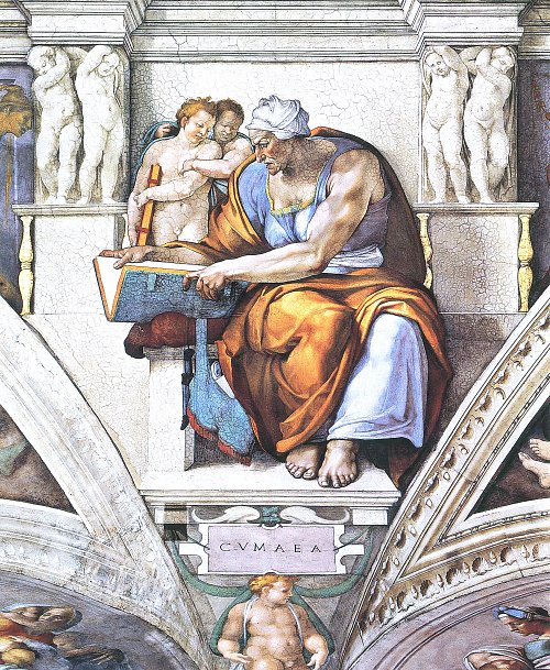 Michelangelo Buonarroti Sixtinische Kapelle Sibyllen und Propheten Die Kumaeische Sibylle Wandbild