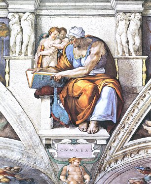 Michelangelo Buonarroti Sixtinische Kapelle Sibyllen und Propheten Die Kumaeische Sibylle Wandbild