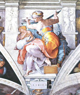 Michelangelo Buonarroti Sixtinische Kapelle Sibyllen und Propheten Die Libysche Sibylle Wandbild