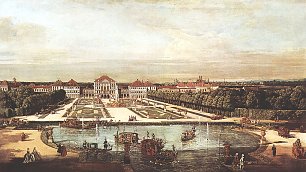 Canaletto II Ansicht von Muenchen Schloss Nymphenburg Wandbild