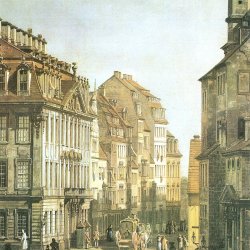 Canaletto-II-Das-Palais-Vitizthum-Rutkowski-die-Kreuzgasse-und-das-Langhaus-der-Kreuzkirche