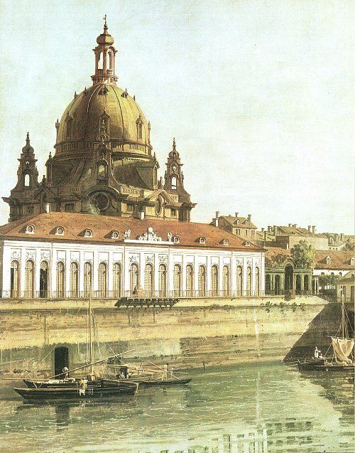Canaletto II Die Bruehlsche Gemaeldegalerie und die Kuppel der Frauenkirche Wandbild