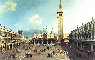 Canaletto Piazza S Marco mit der Basilica Wandbild