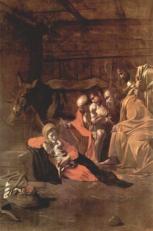 Michelangelo Caravaggio Anbetung der Hirten Wandbild