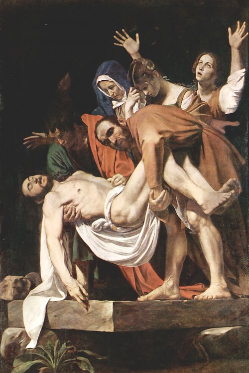 Michelangelo Caravaggio Grablegung Christi Wandbild
