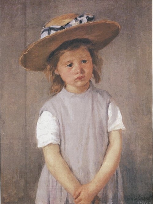 Mary Cassatt Girl with a.Strawhat Wandbild