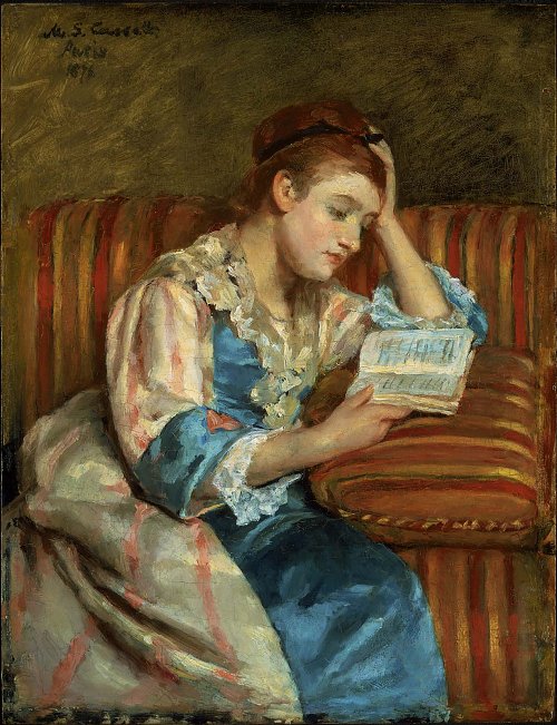 Mary Cassatt Mrs. Duffee Seated on a Striped Sofa Wandbild