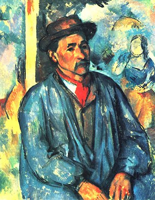 Paul Cezanne Bauer mit blauem Kittel Wandbild