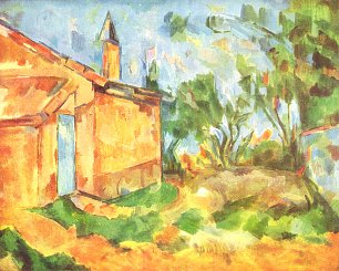 Paul Cezanne Die Huette Jourdans Wandbild