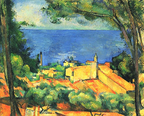Paul Cezanne L Estaque mit roten Daechern Wandbild