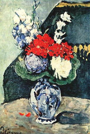 Paul Cezanne Stillleben Delfter Vase mit Blumen Wandbild