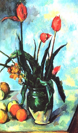 Paul Cezanne Stillleben Vase mit Tulpen Wandbild