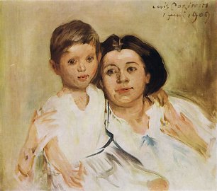 Lovis Corinth Charlotte Berend Corinth mit Sohn Thomas Wandbild
