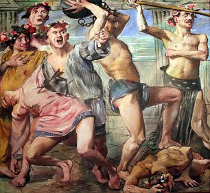 Lovis Corinth Die Freier im Kampf gegen Odysseus Wandbild