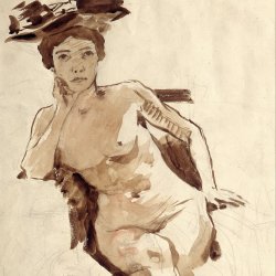 Lovis-Corinth-Female-Semi-Nude-with-Hat