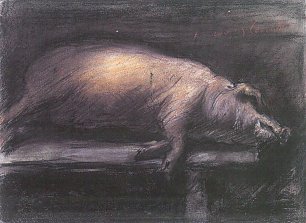 Lovis Corinth Geschlachtetes Schwein Wandbild