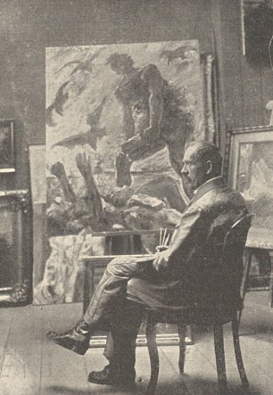 Lovis Corinth in seinem Atelier Wandbild