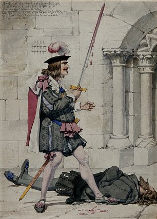 Richard Dadd Duke of Gloucester holds a bloody sword Wandbild