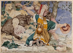 Richard Dadd The infant Aesculapius discovered by shepherds on a Wellcome Wandbild