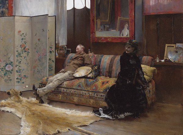 Pascal Adolphe Dagnan Bouveret Gustave Courtois in his Studio Wandbild