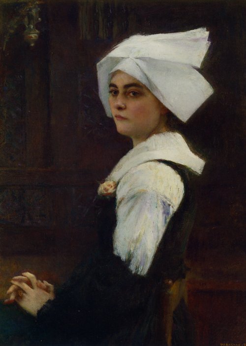 Pascal Adolphe Dagnan Bouveret Portrait of Brittany Girl Wandbild