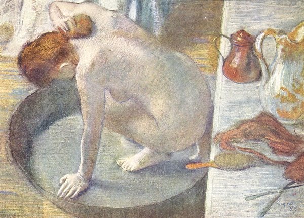 Edgar Degas Frau im Zuber sich den Ruecken waschend Wandbild