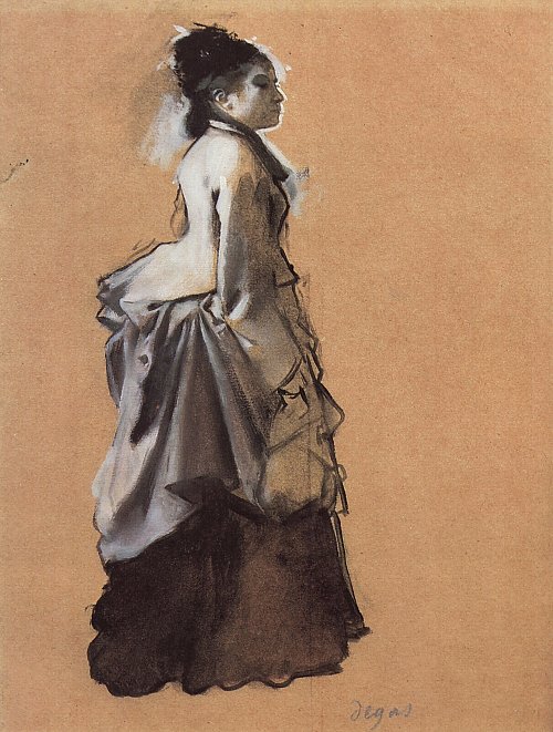 Edgar Degas Junge Dame im Strassenkostuem Wandbild