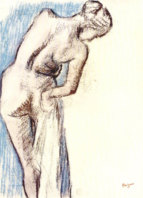 Edgar Degas Weiblicher Akt nach dem Bade Wandbild