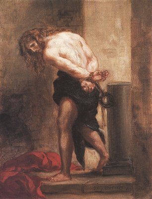 Eugene Delacroix Christus an der Geisselsaeule 2 Wandbild