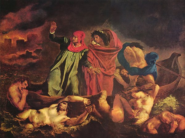 Eugene Delacroix Dante und Vergil in der Hoelle Die Dante Barke Wandbild