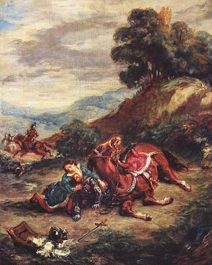 Eugene Delacroix Der Tod Laras Wandbild