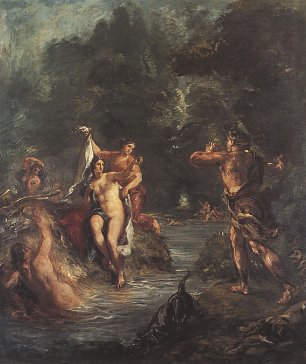 Eugene Delacroix Diana und Aktaeon Wandbild