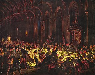 Eugene Delacroix Ermordung des Bischofs von Luettich Wandbild