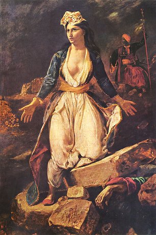 Eugene Delacroix Greichenland auf den Ruinen von Missolonghi sterbend Wandbild