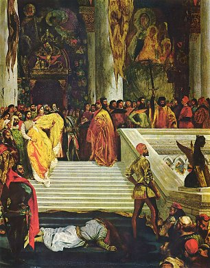 Eugene Delacroix Hinrichtung des dogen Marin Faliero Wandbild