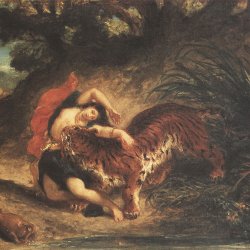 Eugene-Delacroix-Inderin-vom-Tiger-zerrissen