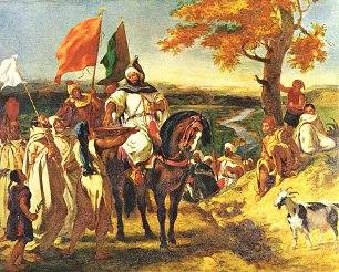 Eugene Delacroix Marokkanischer Scheich besucht seinen Stamm Wandbild
