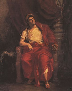 Eugene Delacroix Talma als Nero in Britannicus Wandbild